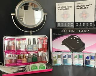LED Nail Lamp, Gel Polish, Makeup Mirror, Foot Massager