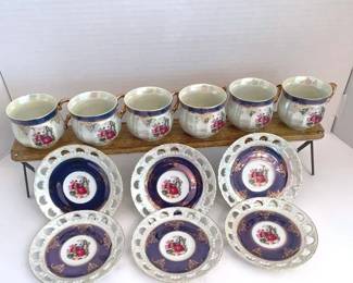 Shibata China Tea Cup  Sauce 12 Piece Set, Japan Made