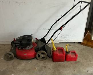Used PowerSmart 170cc Lawnmower with 2 Gasoline Cans