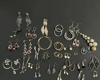 Earring Lot  33 Pairs Antica Muriano Art Glass  More