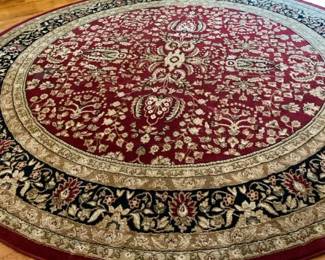 98 Round Traditional Oriental Style Area Rug  Intricate Floral Pattern