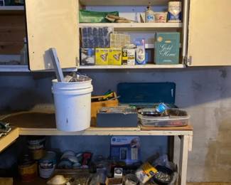 MultiPiece Garage  Hardware Supply Lot  Hand Tools, Drywall Supplies, Stain  Fasteners