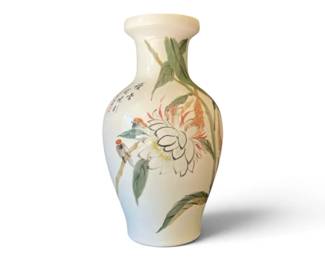 Hand Painted Lotus Vase