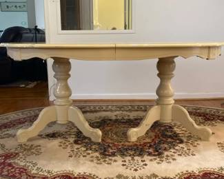 French Country Style Oval Double Pedestal Dining Table