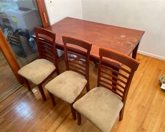 Set Of 3 Cherry Wood Dining Room Chairs