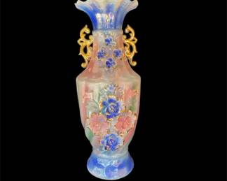 Ornate Vintage Lusterware Iridescent Tall Floor Vase