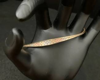 14K TriColor Italian Gold Bracelet White, Yellow, Rose Gold
