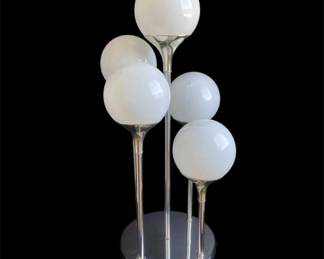  03 Vintage Mid Century Sonneman Style 5 Globe Waterfall Table Lamp