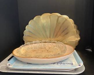 Lot of Trays, Display Plates,  Other Display Items