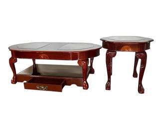 Vintage Ornate Mahogany Finished Coffee  Side Tables