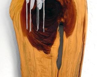 Natural live edge wood owl art
