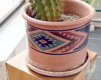 Modern/SW style side table, cactus