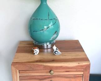 Contemporary side tables and lamps