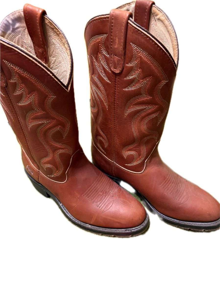 Men's Size 9, Double H Boot Company, Brown leather