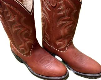 Men's Size 9, Double H Boot Company, Brown leather