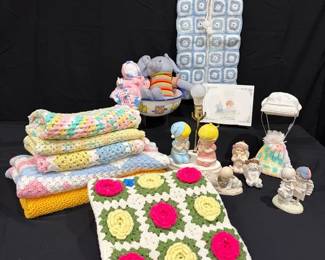 Sweet Baby Keepsakes  Handmade Crocheted Afghans, Pillow Cover  Nursery Collectibles