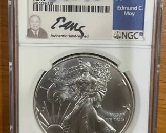 2020P American Silver Eagle $1  NGC MS70 Emergency Production Early Releases  Edmund C. Moy Sign