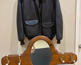 Cockpit USA Type A2 Genuine Goatskin Leather Flight Jacket XL  Ethan Allen Hall Mirror