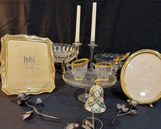 Vintage GoldTrimmed Glass Decorative Tabletop Collection