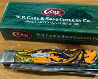 W.R. Case  Sons Cutlery Co. Case XX folding pocket knife featuring striking multicolor patterned ha