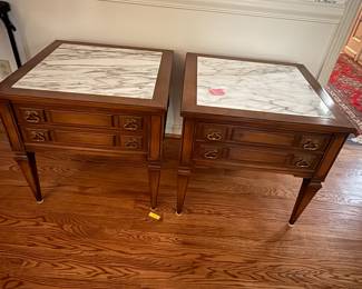 Marble top end tables 