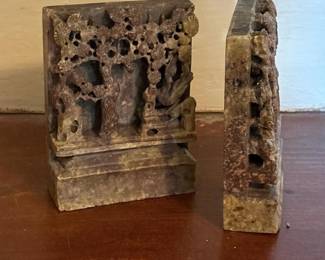 132 pairofasianstylecarvedstonebookend