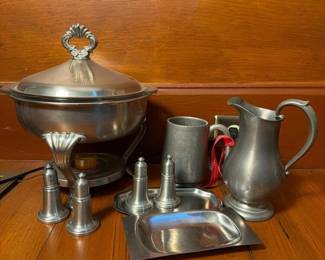 237 assortedpewtertableware
