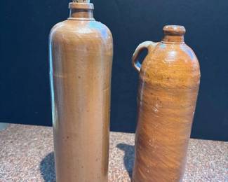 038 stonewareliquorbottleswithhandleand