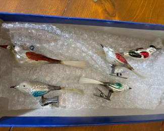 140 vintageglassbirdcliponchristmasorn