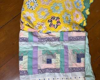 011 twohandmadequiltsinpatchworkandflo