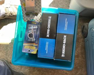 tote of misc Rhino Rack accesories