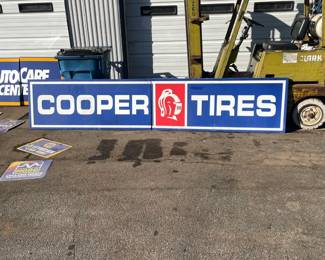 Large Metal Cooper tire sign 2sections