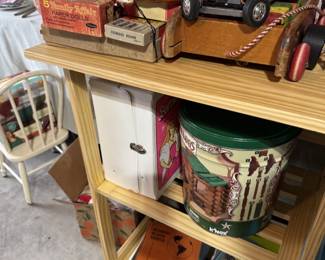 Vintage toys, race cars, Lincoln Logs, Barbie, books, paper dolls and board games