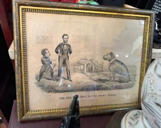 Currier and Ives "Old Bulldog On The Right Track"