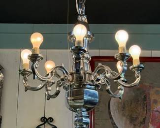 Pewter chandelier 