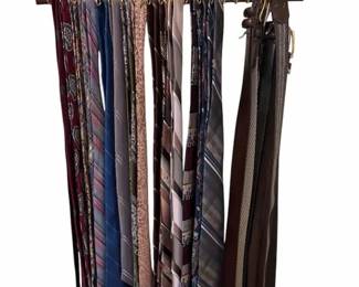 Collection Of Ties Belts With Racks