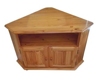 Wooden Corner Entertainment Stand