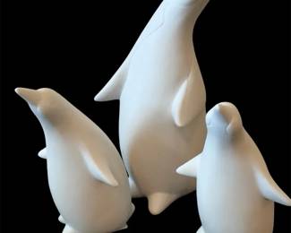 Three Ceramic Penguins
