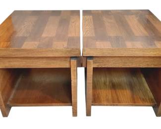 MidCentury Modern, Lane Brutalist Style Pair Of End Tables