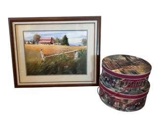 Rustic Framed Prints And Hat Boxes
