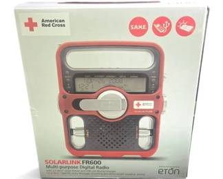New in box Etn American Red Cross Solarlink FR600 MultiPurpose Digital Emergency Radio