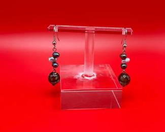 Stacked Baroque Pearls Dangle Earrings