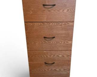 Vintage Wood 4Drawer Vertical Filing Cabinet Light Oak Finish