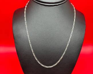 18 Sterling Silver Figaro Link Chain