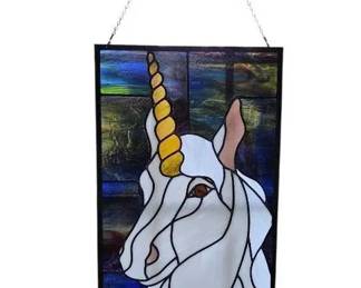 Stained Glass Window Unicorn