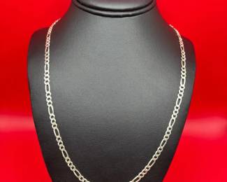24 Sterling Silver Figaro Link Chain