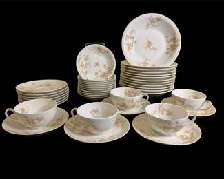 Vtg Haviland Limoges Coffee Cups, Saucers, Fruit Soup Bowls