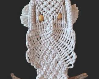 Vintage Boho Style Macrame Owl And Decor Bundle