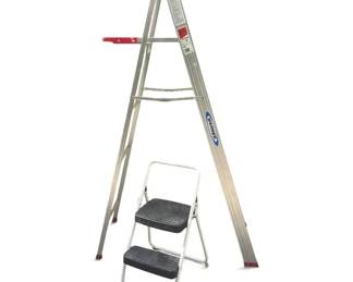 Werner 6 ft Aluminum Step Ladder Folding 2Step Stool Lot