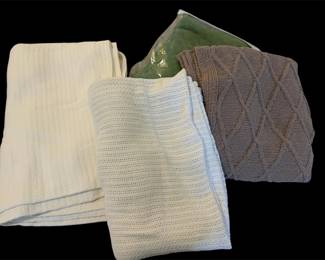 Green, Taupe 2 Ivory Blankets